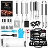 AISITIN Juego de Barbacoa 35 Piezas Accesorios para Barbacoa Kit de Barbacoa Herramientas de Acero Inoxidable para Hombres y Mujeres Fiestas al Aire Libre Herramientas Profesionales para Barbacoa - regalos para papá